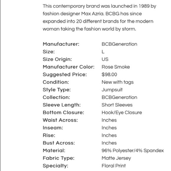 BCBGeneraction cropped wide leg sz L - Picture 6 of 6